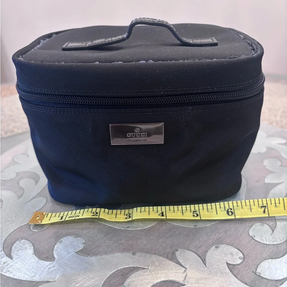 Authentic Gucci Black canvas Toiletry Case with Top Handle